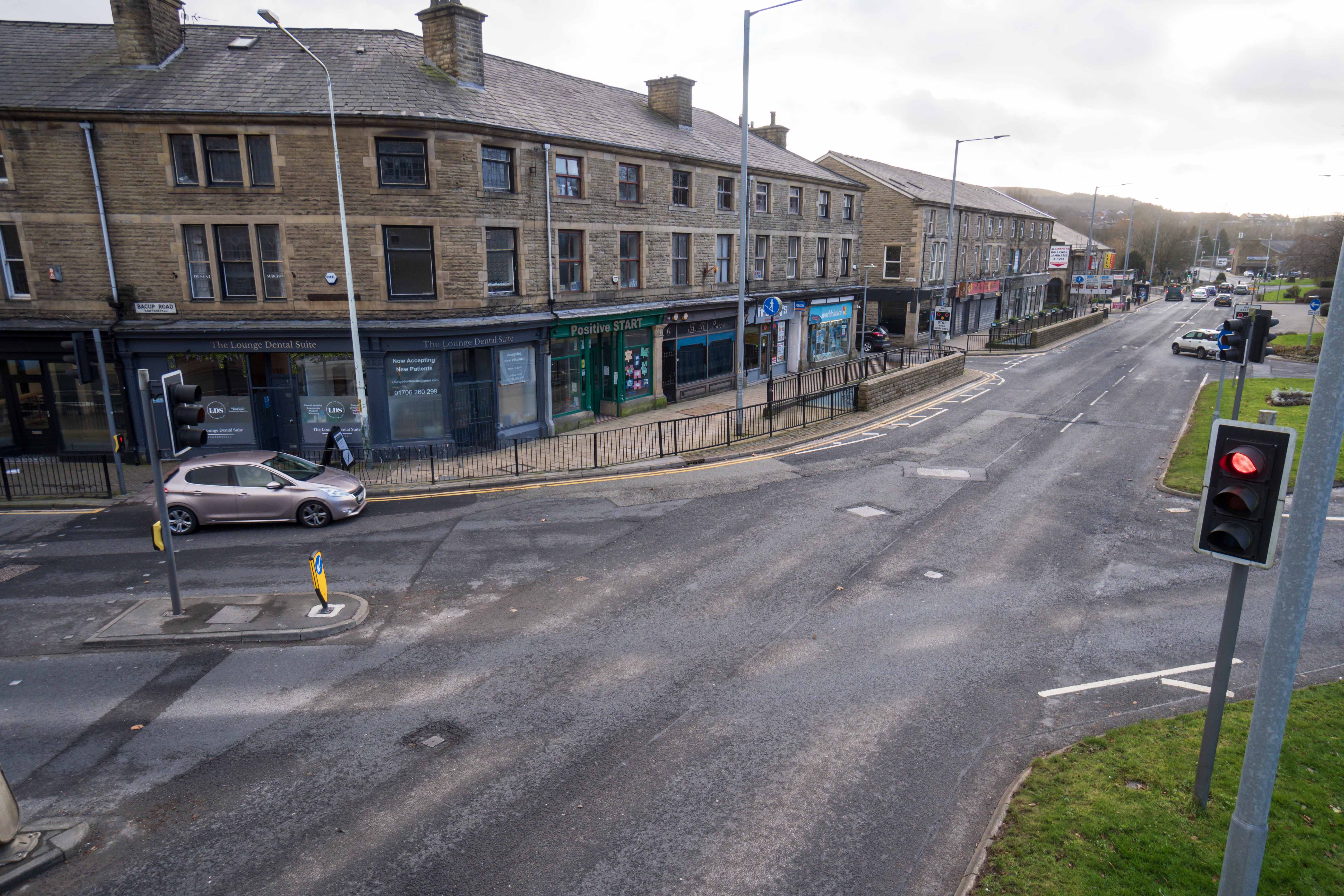 photograph of road in Rawtenstall