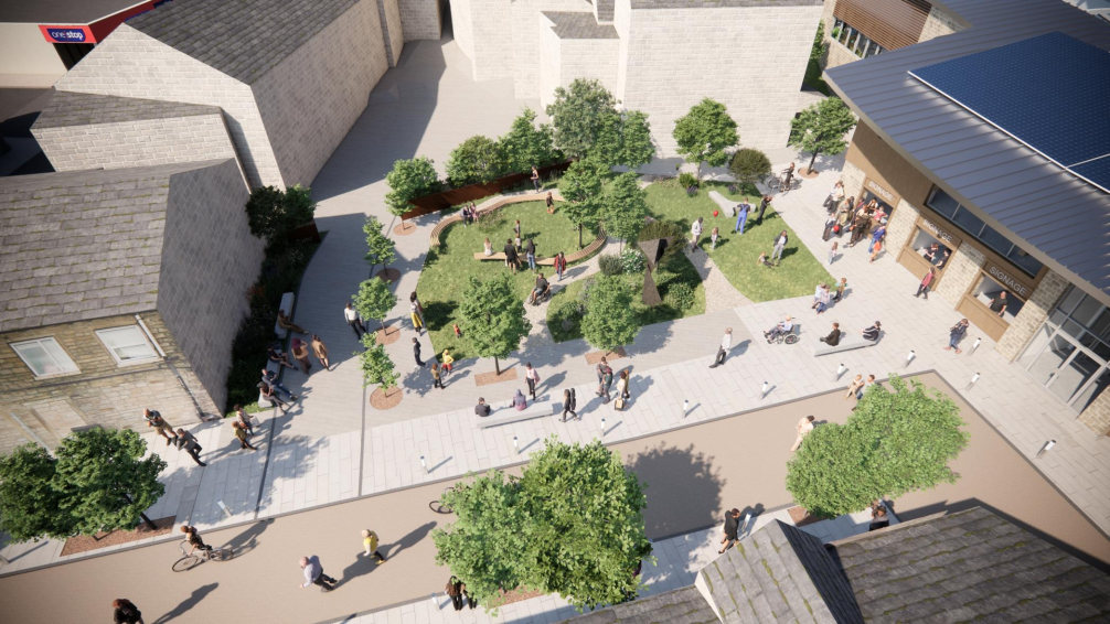 arial artist impression of new Bacup market design