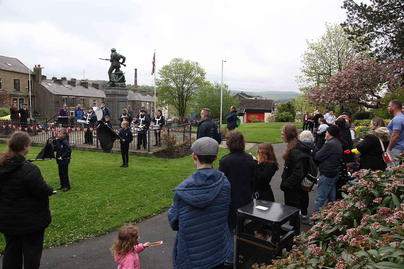 Crowd watching rossendale drum majorettes