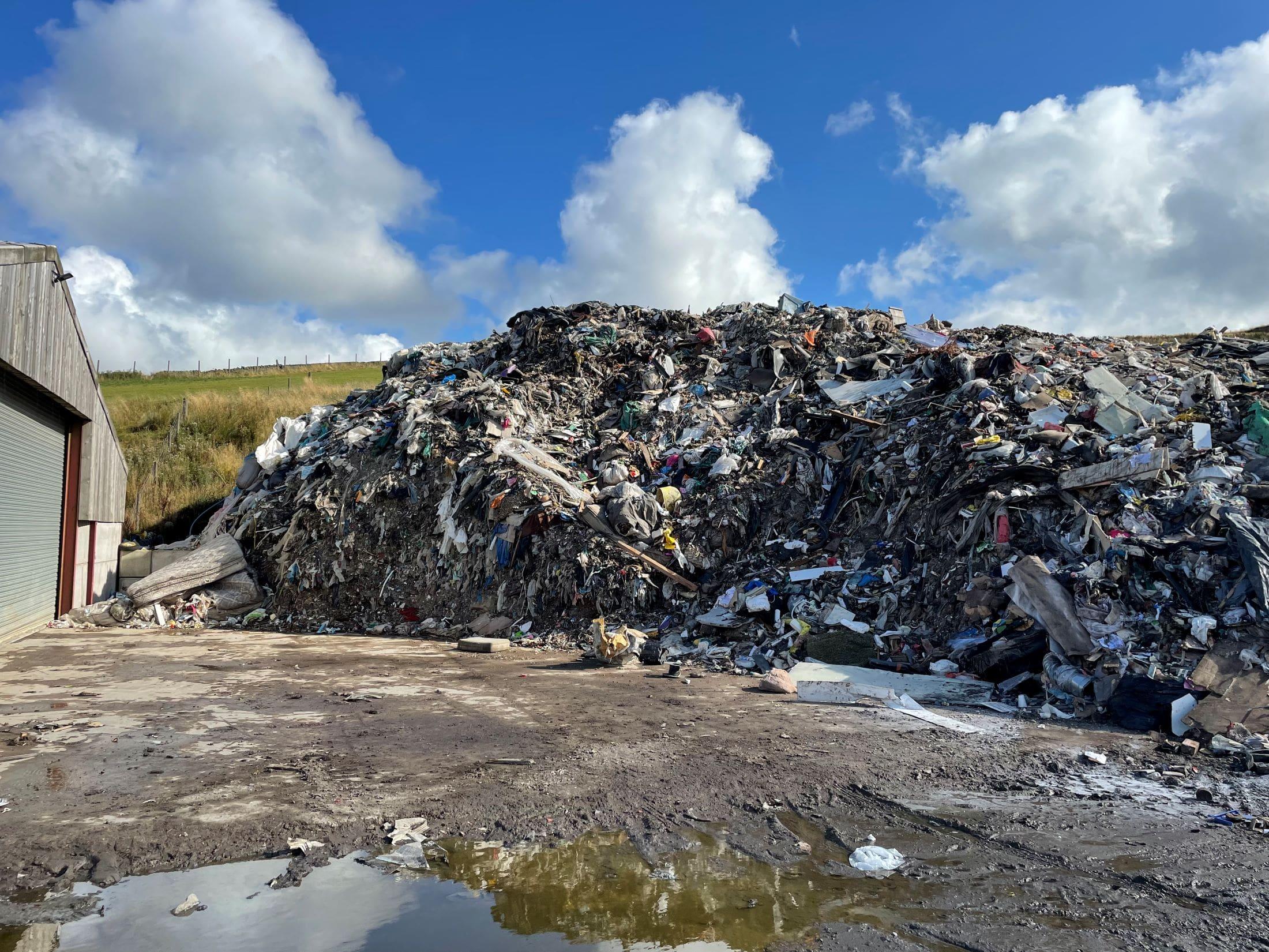 illegal storage of tonnes of waste