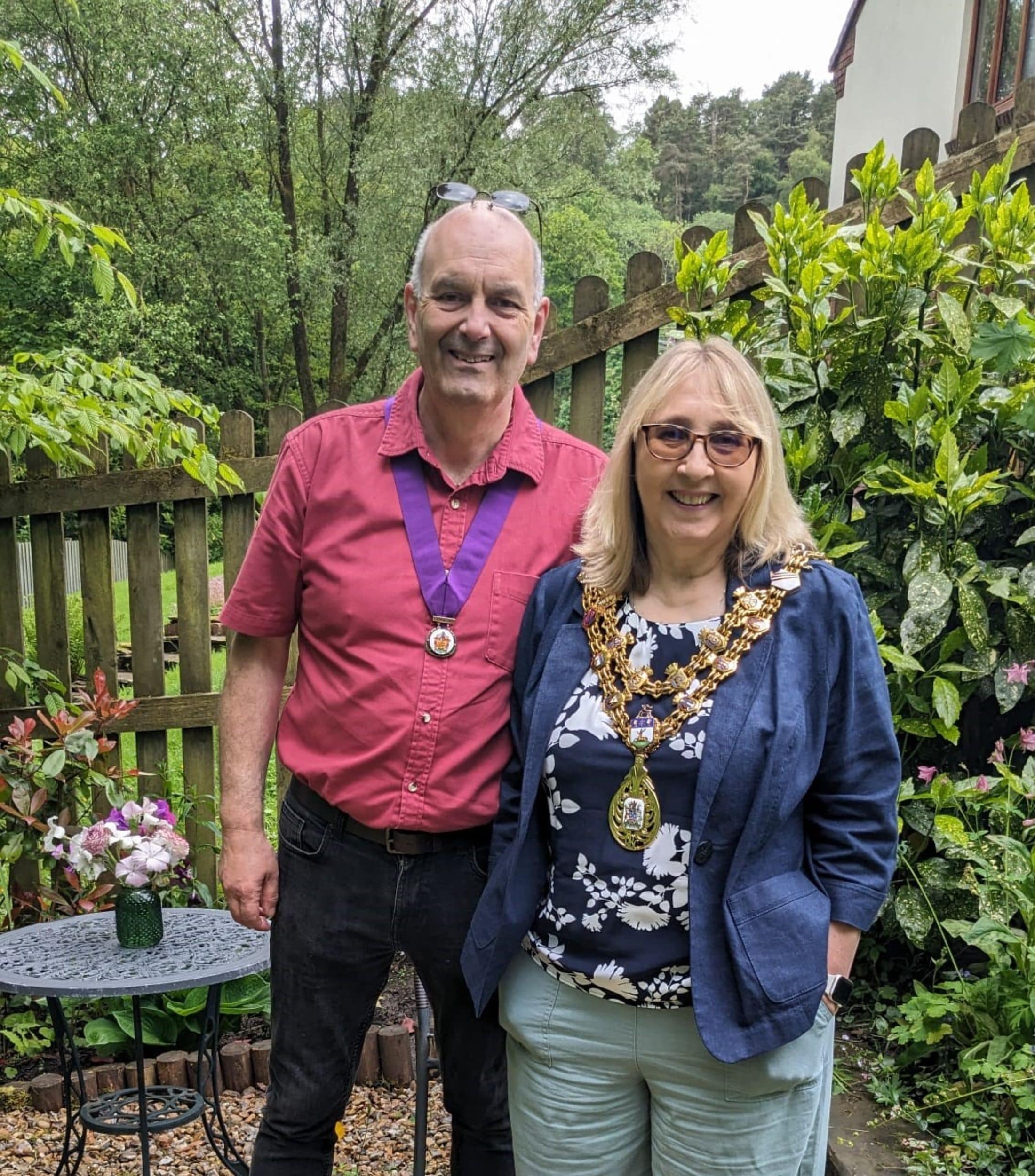 Mayor and Consort at Garden Centre 