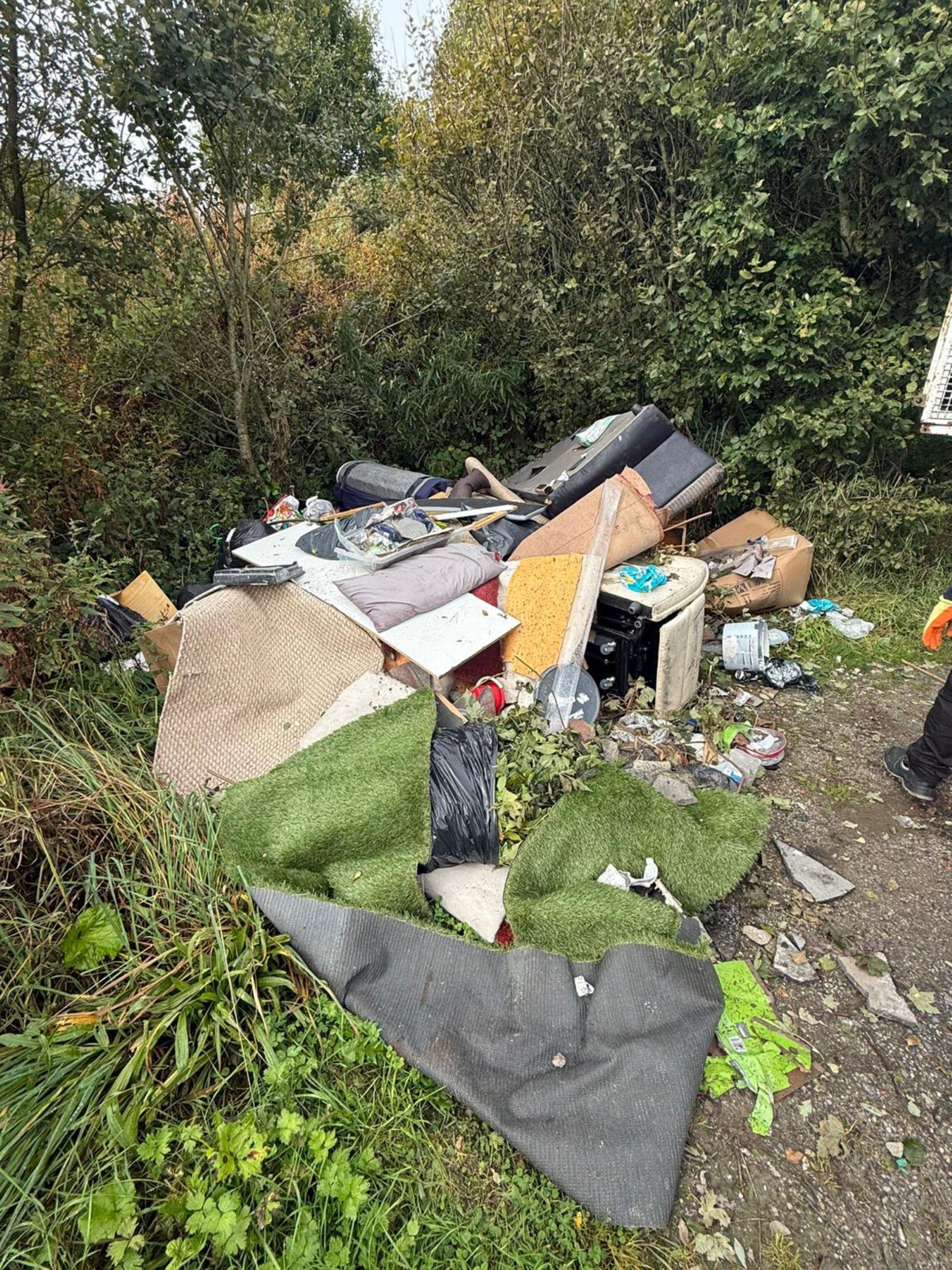 Fly tipping at Haslingden Halo