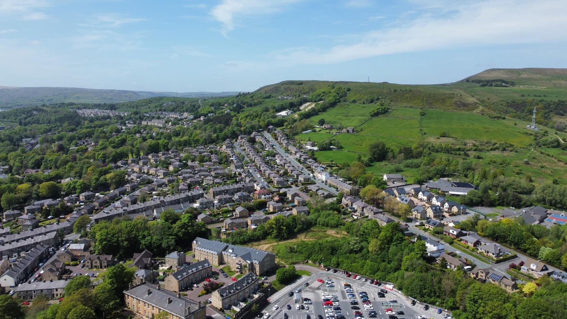 aerial view of rawtenstall