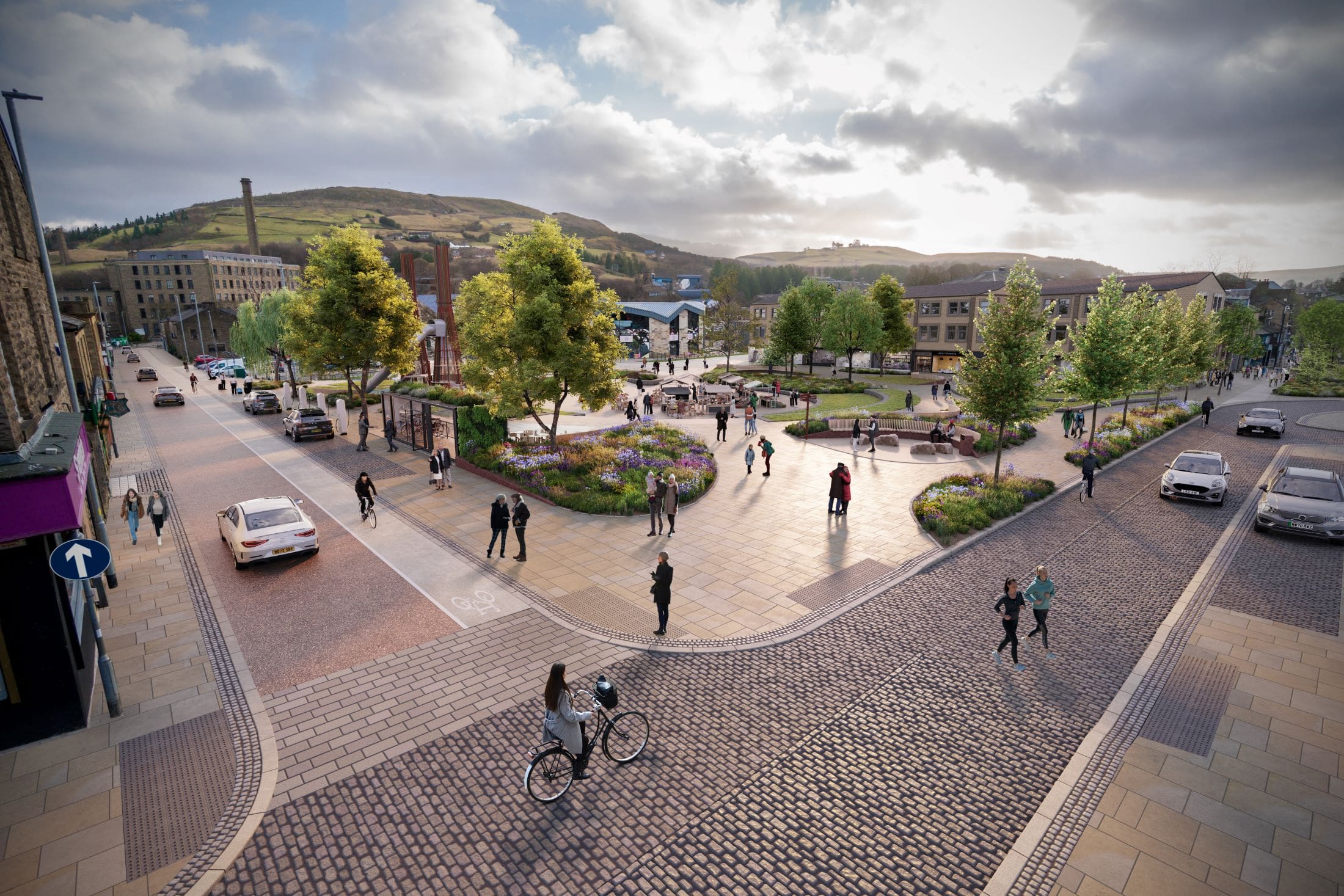 Rawtenstall town centre view After