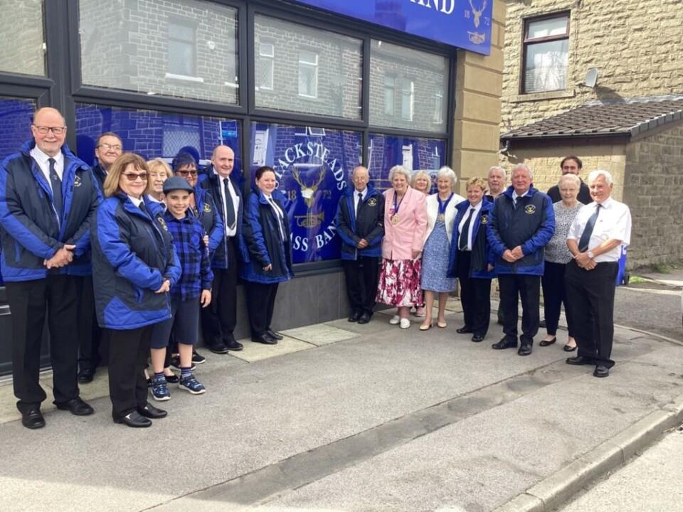 Stacksteads brass band image 2 outside bandroom doc