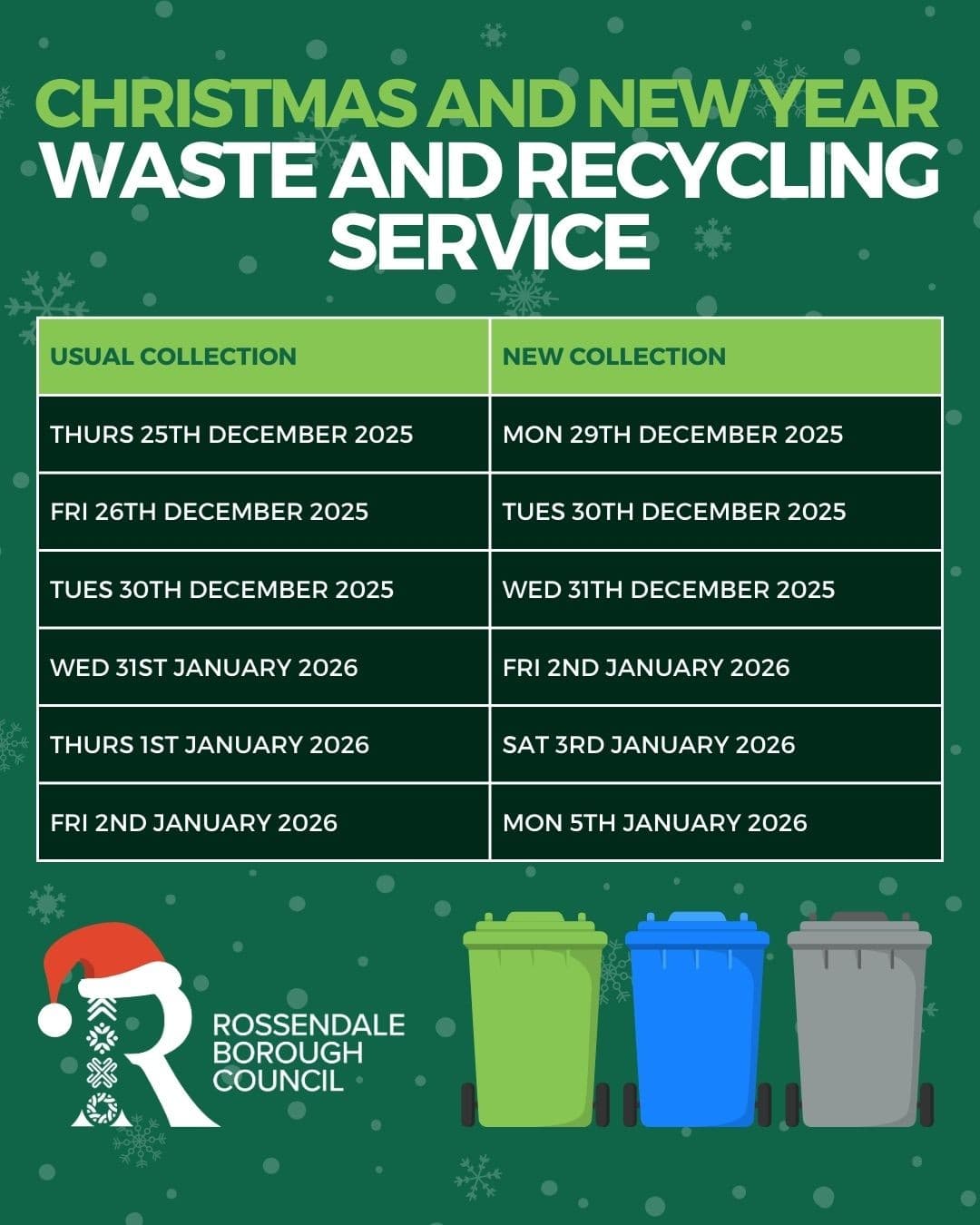 Christmas bin collection